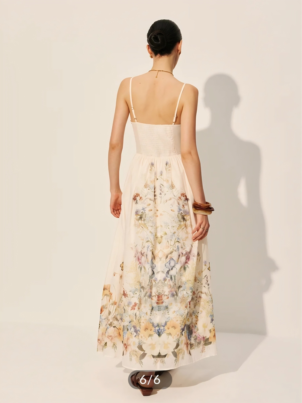 Square Neck Floral Print Dress - Picture 2 of 7